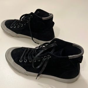 Men’s All Saints Dumont High Top Black Suede Sneakers, Better than New